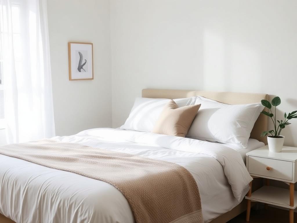 Freshly turned over Airbnb bedroom